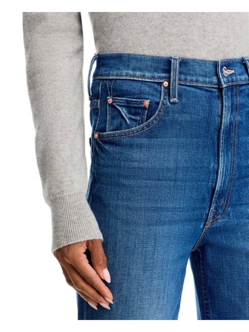 MOTHER The Scooter High Rise Ankle Bootcut Jeans It's A Small World Size 27 - Picture 6 of 16